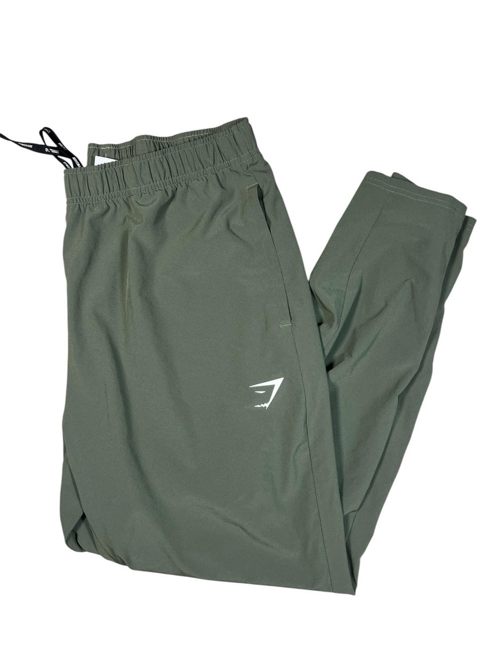 Gymshark Arrival Joggers Mens Large Green Lightweight Slim Fit Tapered Drawcord